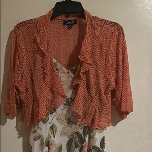 Connected Apparel Pink Ruffled Blouse